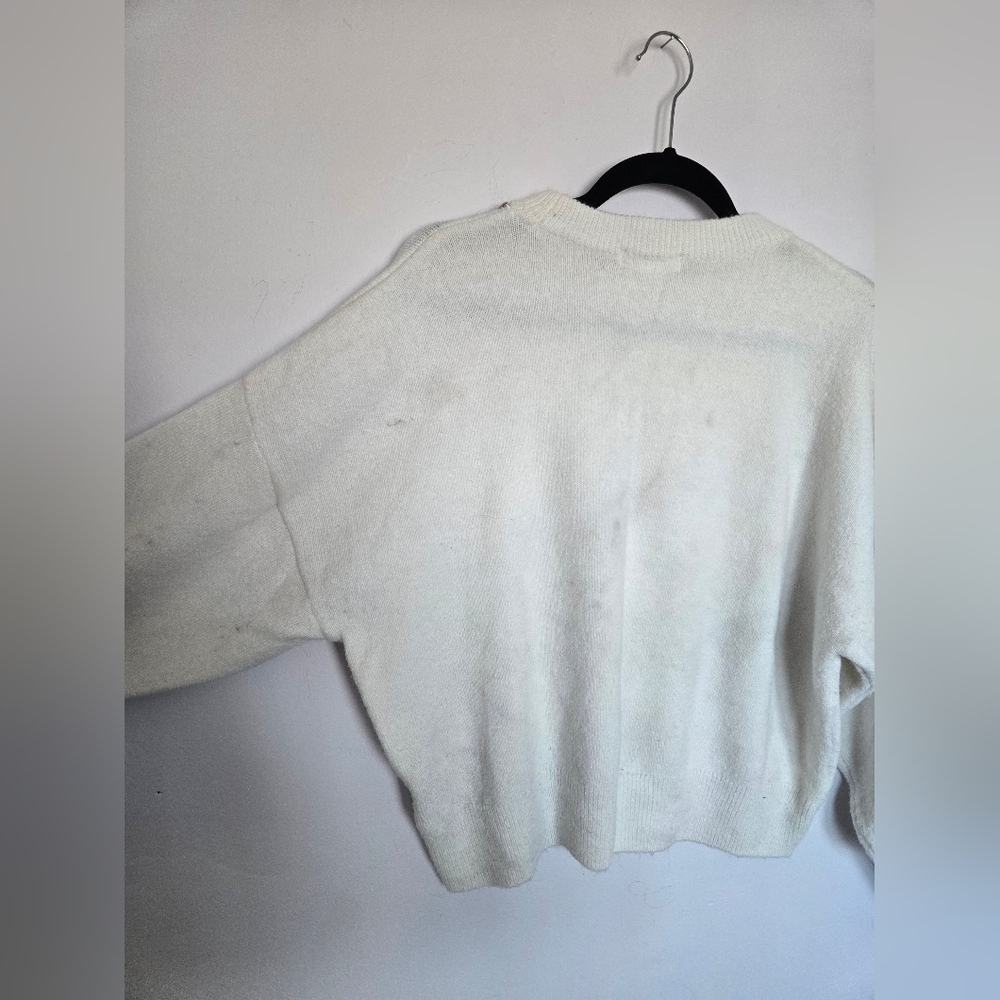 H&M White Sweater with Embellished Neckline - Picture 4 of 6